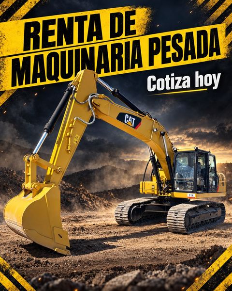 Flyer de renta de maquinaria pesada