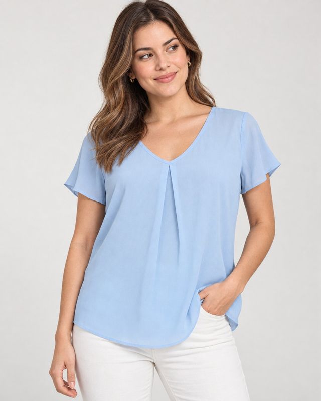 Blusa puesta en una modelo